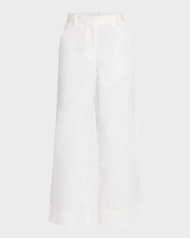 Cropped Organic Cotton Twill Trousers